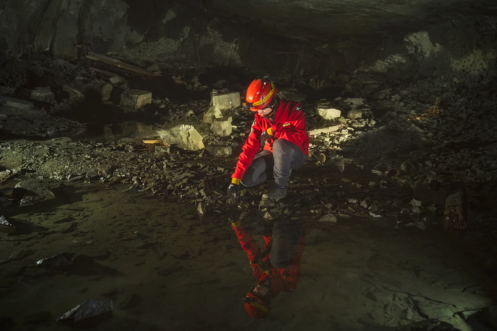 Spegling av modell i Äventyrsgruvan Tuna Hästberg