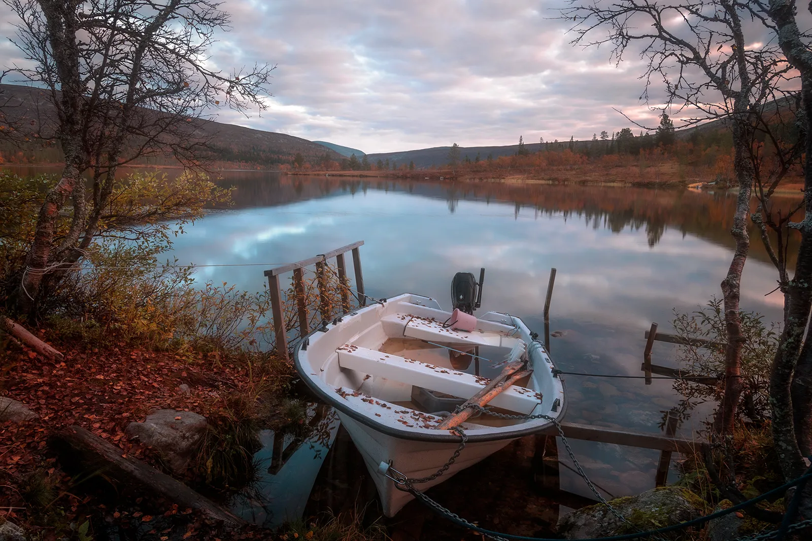 Båt vid Sjöstugan i Grövelsjön